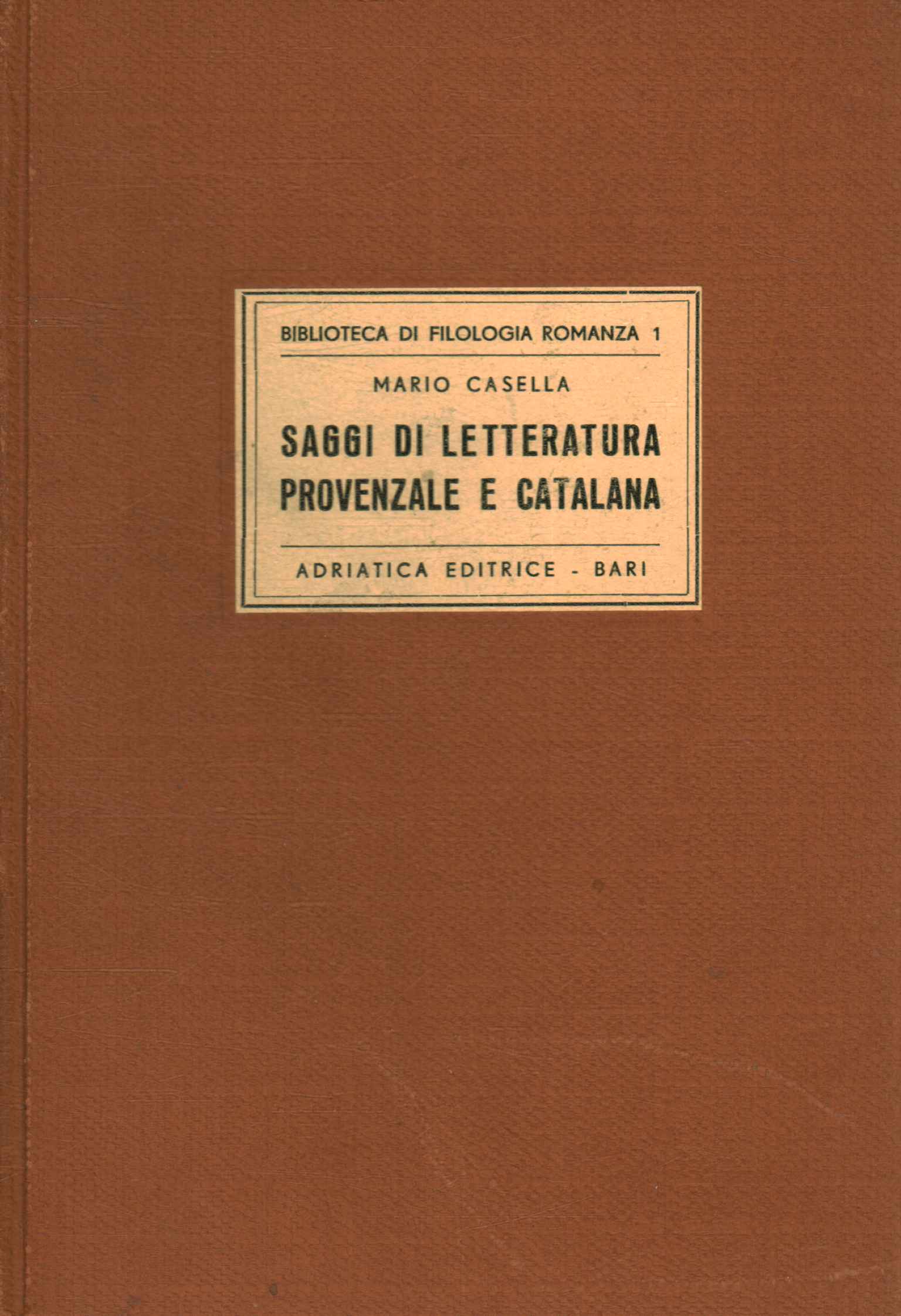 Saggi di letteratura provenzale e catala