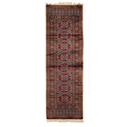 Antiker Bukhara Teppich Baumwolle Feiner Knoten Pakistan 190 x 61 cm