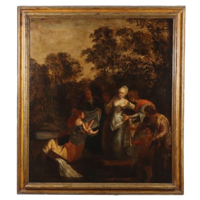 Antique Painting Religious Subject Oil on Canvas XVIII Century