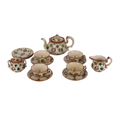 Antique Tea Set Majolica Maria Balossi Italy XX Century