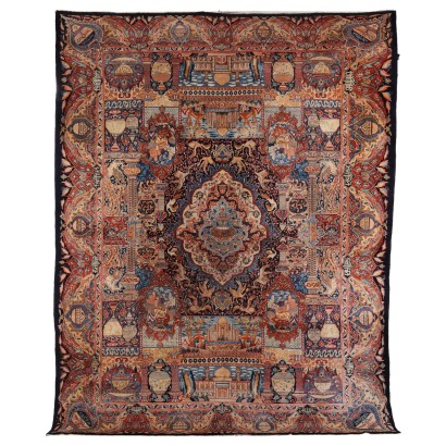 Tapis Ancien Asiatique Coton Laine Noeud Gros 386 x 300 cm