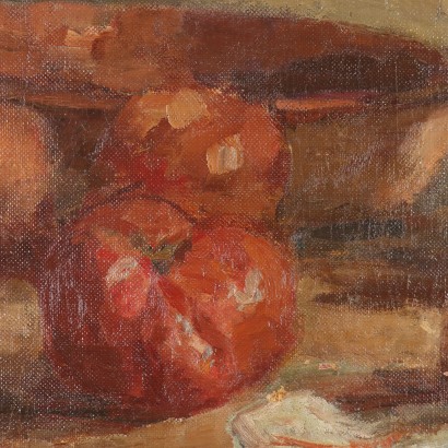 Dipinto di Domenico De Bernardi,Composizione con pane e pomodori,Domenico De Bernardi,Domenico De Bernardi,Domenico De Bernardi