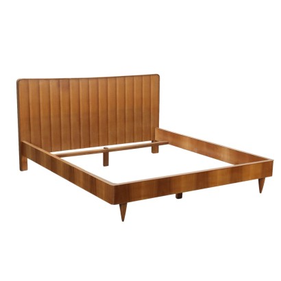 Vintage Double Bed Tanganyka Walnut Veneer Italy 1960s