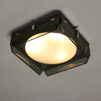 Vintage Deckenlampe Glas Italien der 60er Jahre