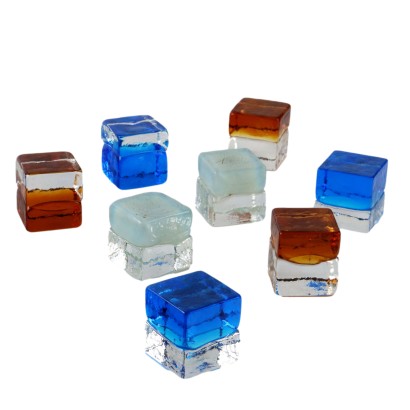 Vintage Square-Shaped Glass Parts Toso Murano Italy 1960s