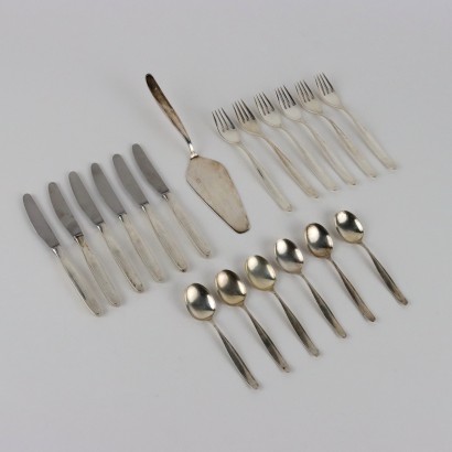 Antique Cake Cutlery Set Silver Clementi Bologna XX Century