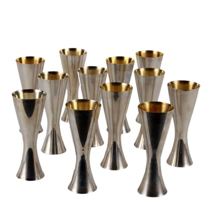 Twelve Brandimarte Fir Silver Goblets