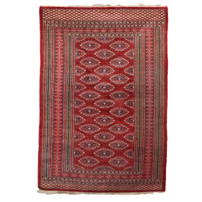 Tapis Bukhara Ancien Coton Laine Noeud Gros Pakistan 186 x 130 cm