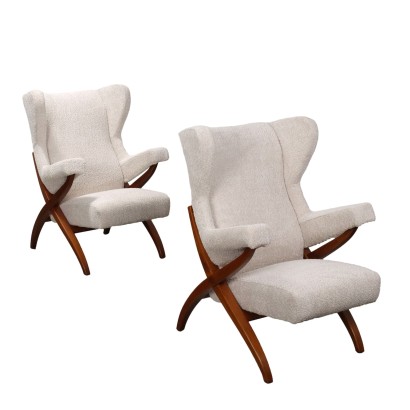 Arflex Fiorenza Armchairs Design Franco Albini Beech Fabric