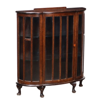 Antique Showcase Walnut Painted Oak Italy XX Century