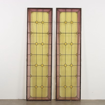 Pair of stained glass windows