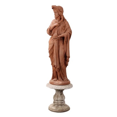 Antike Skulptur Allegorie des Winters Terrakotta Italien XX Jhd