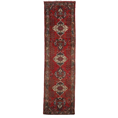 Tapis Ancien Asiatique Coton Laine Noeud Gros 300 x 83 cm