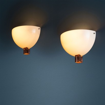 Paire d'appliques Venini, lampes Venin 'Victoria'