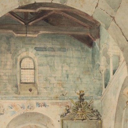 Pintura de Luigi Bisi,El antiguo baptisterio de Gravedona,Luigi Bisi,Luigi Bisi,Luigi Bisi,Luigi Bisi,Luigi Bisi