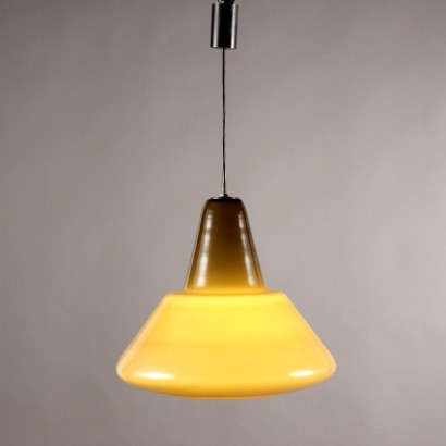 Lampe Vintage à Suspension Verre Coloré Italie des Années 60