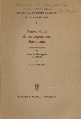 Nuovi studi di antroponimia fiorentina