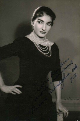 Foto con dedica autografa Maria Meneghini Callas