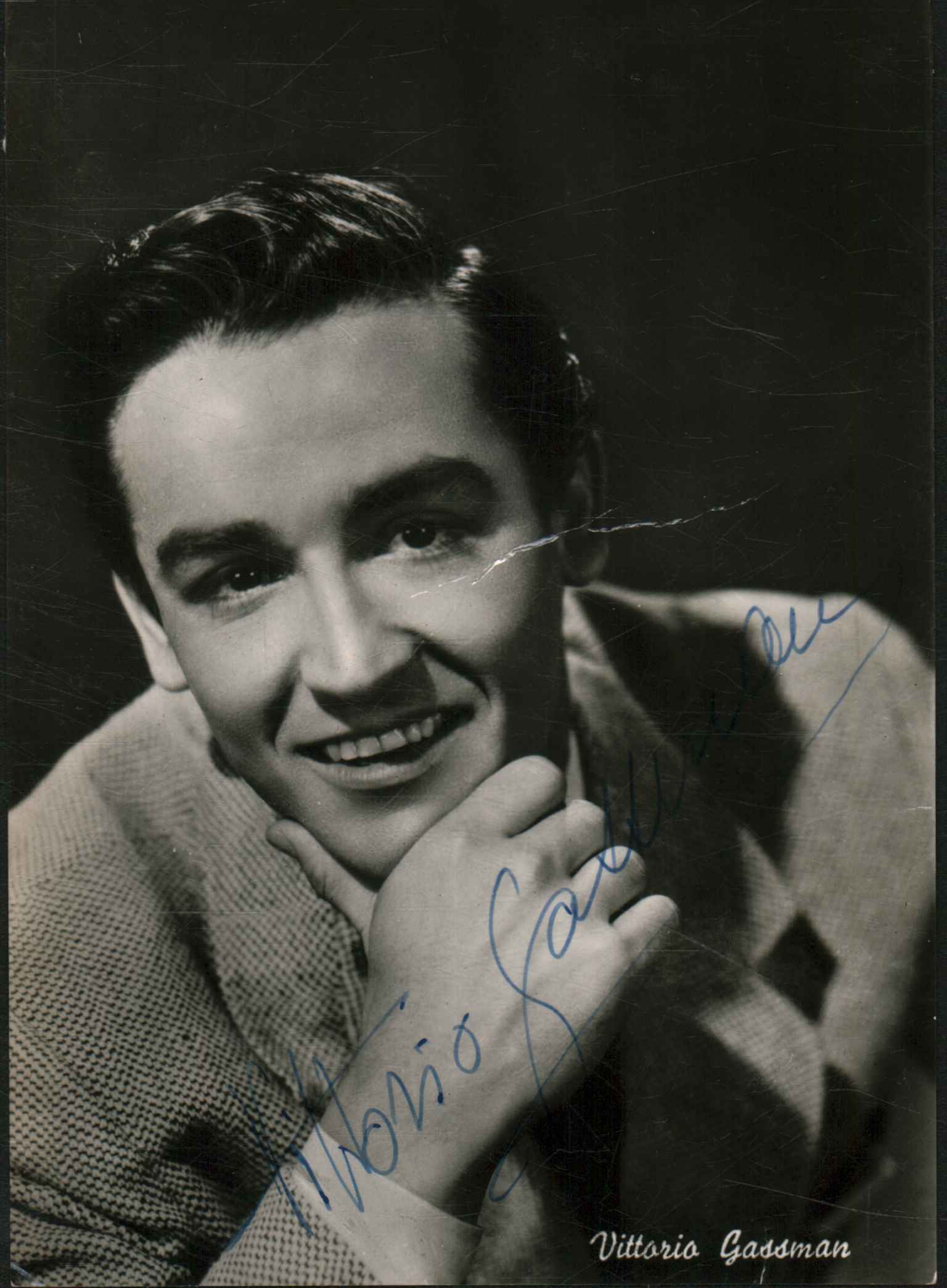 Autographed photo Vittorio Gassman