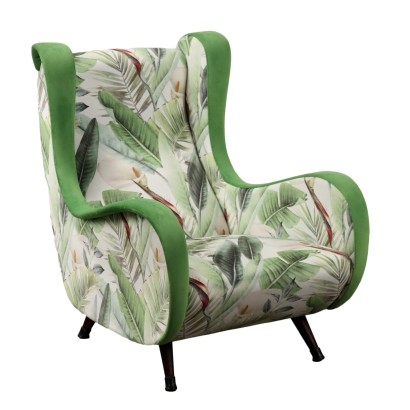 Vintage Armchair Jungle Collection Velvet Italy 1950s-1960s