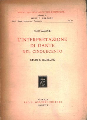 L'interpretazione di Dante nel Cinquecento