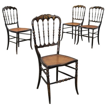 Group of 4 chairs, Group of Four Chiavarine Chairs