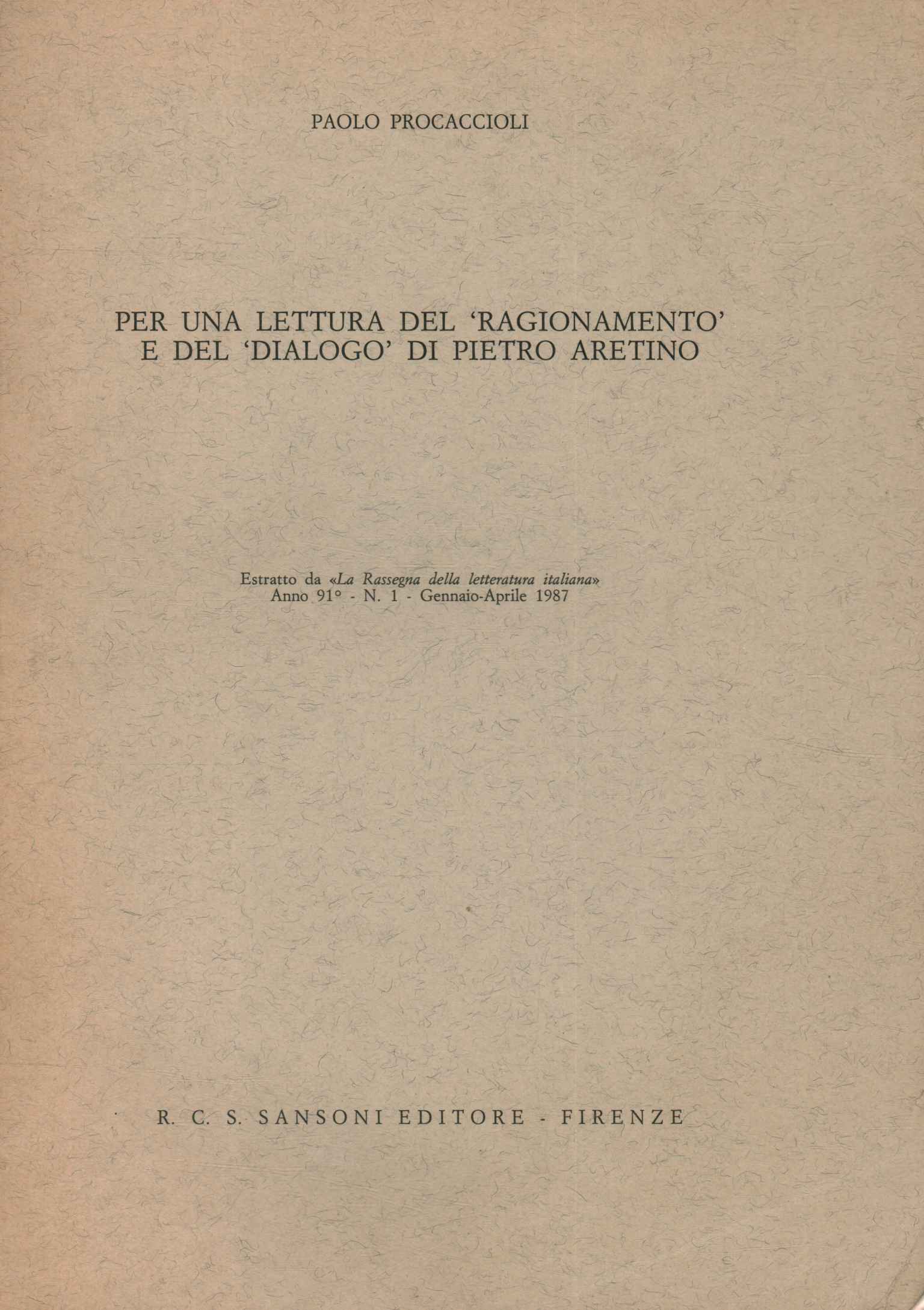 Per una lettura del ragionamento e del