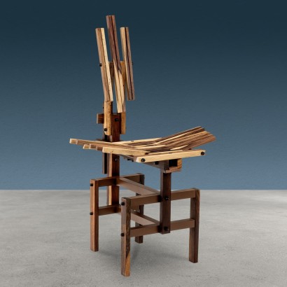 Post-Modern Sculptural Chair Wood Design Anacleto Spazzapan