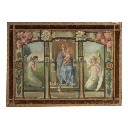 Tableau Modèrne Sujét Sacré Italie XIXe-XXe Siècle