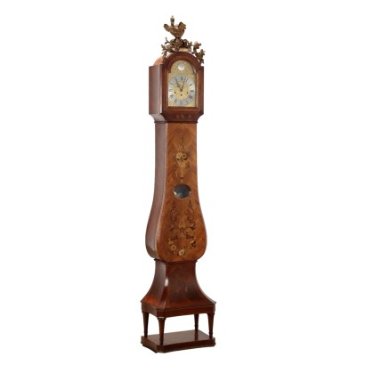 Antiguo Reloj de Péndulo Estilo Rococó Madera Italia Siglo XX