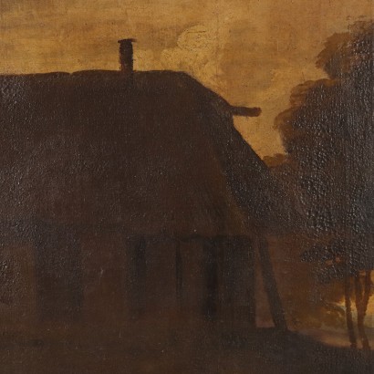 Tableau Paysage avec Bergère et Mouton, Paysage avec Bergère et Mouton