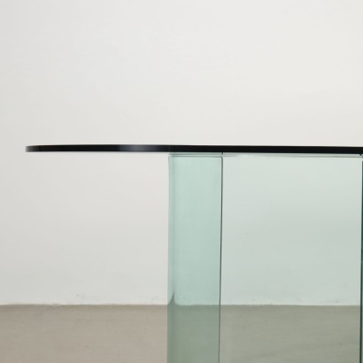 Table en verre Fiam des années 80, Table en verre des années 80