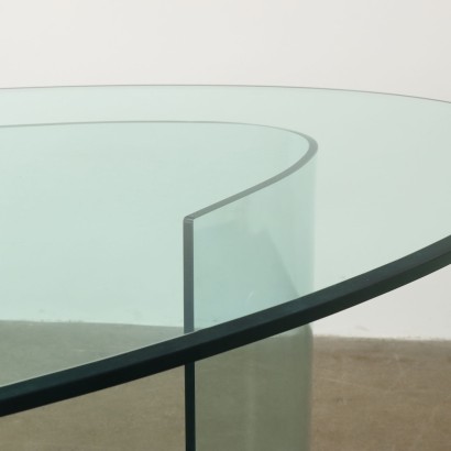 Table en verre Fiam des années 80, Table en verre des années 80