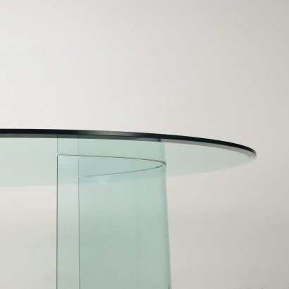 Table en verre Fiam des années 80, Table en verre des années 80