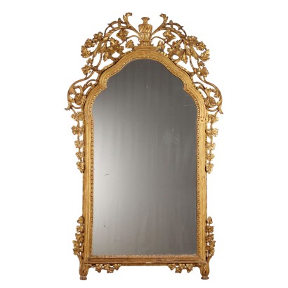 Antique Neoclassical Mirror Gilded Carved Linden XVIII Century