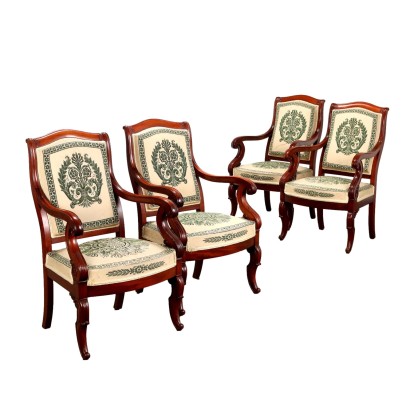 4 ARMCHAIRS, Group of 4 Armchairs