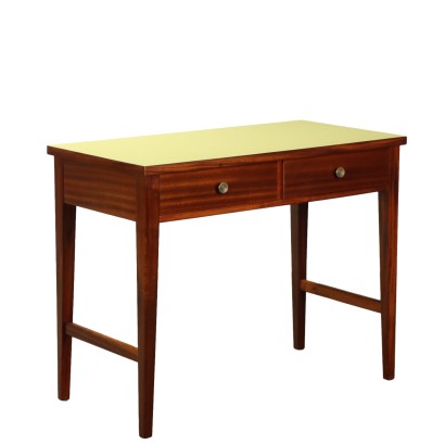 Vintage Writing Desk Laminate Mahogany Italy 1950s-60s