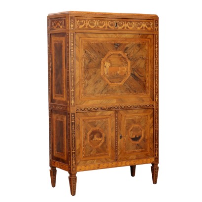 Antique Secretaire Cabinet Neoclassical Walnut XVIII Century