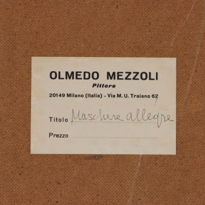 Gemälde von Olmedo Mezzoli, Fröhliche Masken, Olmedo Mezzoli, Olmedo Mezzoli, Olmedo Mezzoli