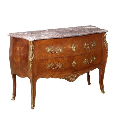 Commode Ancienne Louis XV Peuplier Chêne France XIXe Siècle