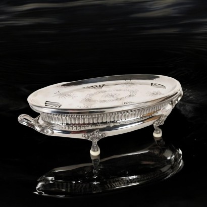 Antiquitäten, Tischservice, antiker Tischservice, antiker Tischservice, antiker italienischer Tischservice, antiker Tischservice, neoklassizistischer Tischservice, Tischservice aus dem 19. Jahrhundert, Silver Chafing Dish Manufacture Messu