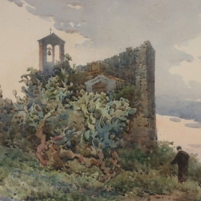 Painting by Angelos Giallinas, View of Corfu with a small church and, Angelos Giallinas, Painting by Angelos Giallinas, Angelos Giallinas, Angelos Giallinas, Angelos Giallinas, Angelos Giallinas