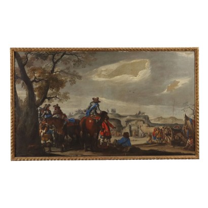 Tableau Ancien Sujét Historique Huile sur Toile XVIIIe Siècle