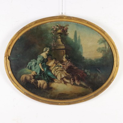 Tableau Scène galante dans le jardin