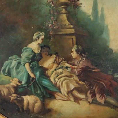 Tableau Scène galante dans le jardin