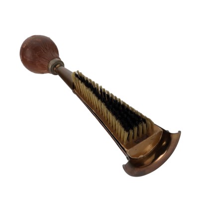 Vintage Gucci Shoe Brush Leather Brass Italy 1960s