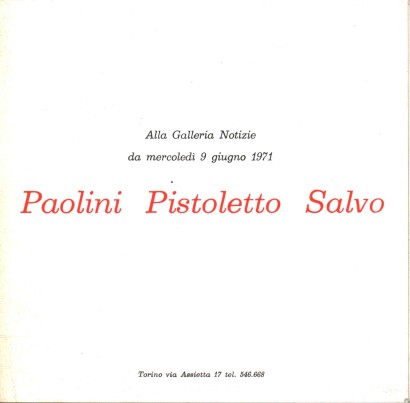 Paolini Pistoletto Salvo