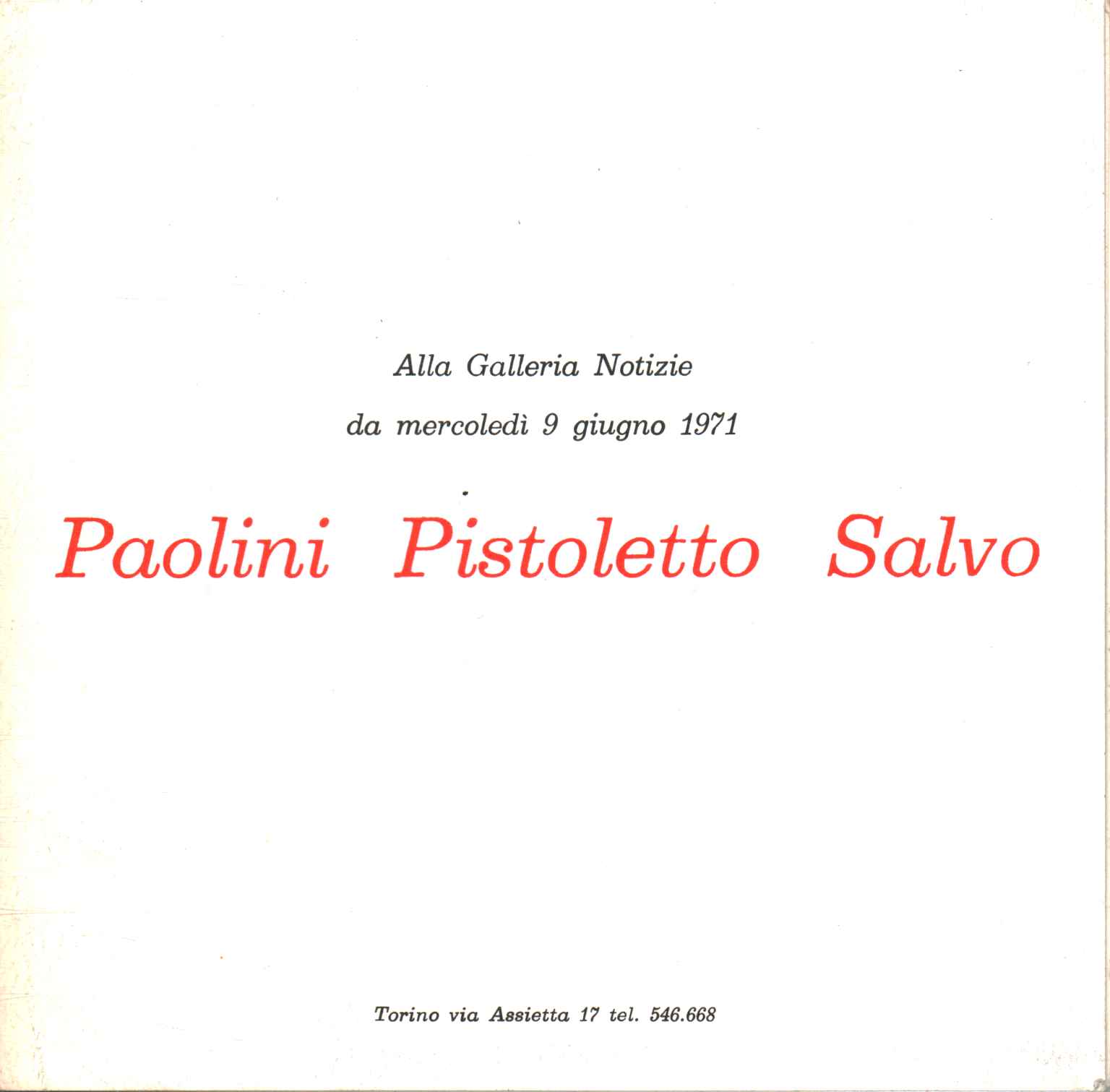 Paolini Pistoletto Salvo