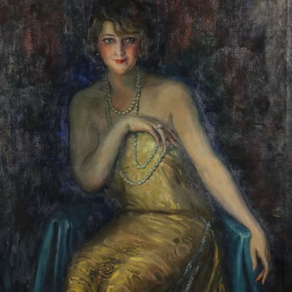 Dipinto Ritratto Femminile 1924,Dipinto Ritratto Femminile 1924