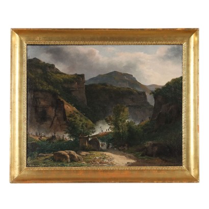 Pintura Antigua de G. Canella Tema Histórico c. 1840